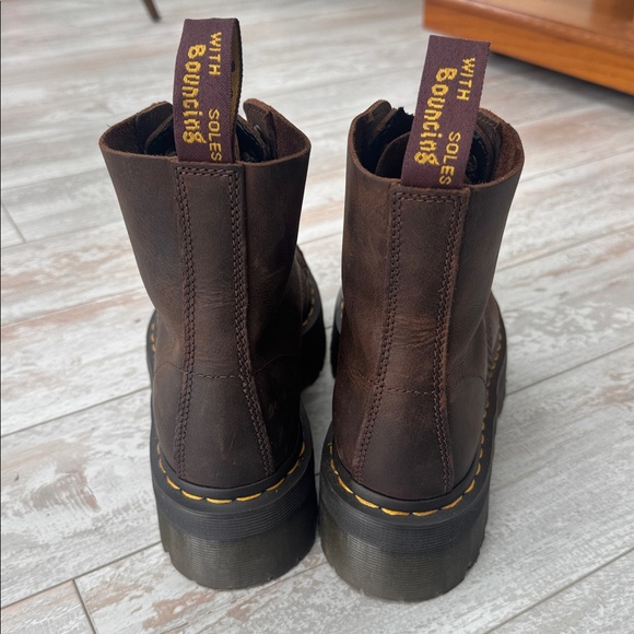 Dr. Martens SINCLAIR Crazy Horse Leather Platform Boots Dark Brown - Picture 6 of 10